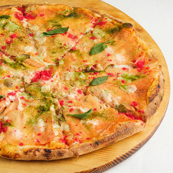 С семгой и тигровой креветкой 